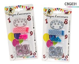 BOUGIES X8  ANNIV.+CHIFFRES 6C