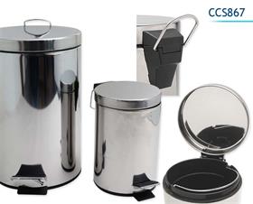 POUBELLE 3L+12L RONDE INOX