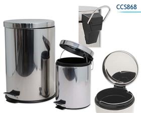 POUBELLE 5L + 20L RONDE INOX