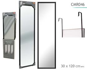 MIROIR PORTE NOIR 30X120CM