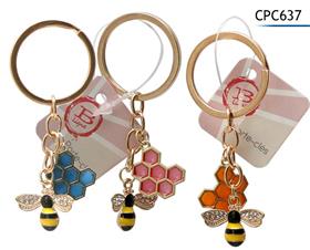 PORTE CLES ABEILLES METAL