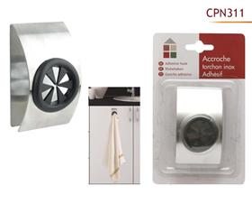 ACCROCHE TORCHON INOX ADHESIF