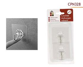 CROCHETS MULTIUSAGE ADHESIF X2