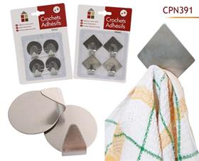 CROCHETS ADHESIFS METAL X4