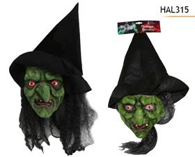 MASQUE SORCIERE CHEVEUX+CHAPO*