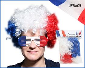 PERRUQUE BLEU-BLANC-ROUGE*