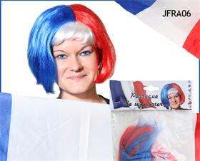 PERRUQUE BLEU-BLANC-ROUGE*