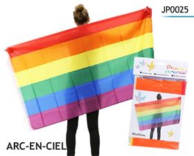 DRAPEAU ARC EN CIEL 90X150CM