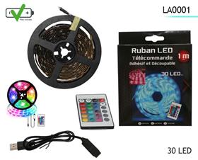 RUBAN 30LED 1M+TELECOMMANDE
