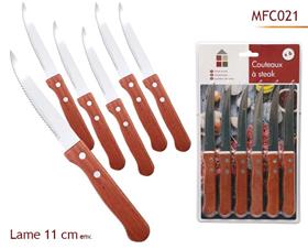 COUTEAUX x6  A STEAK BOIS