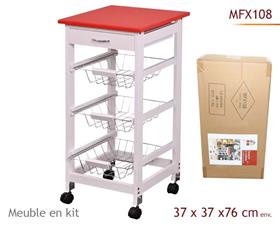 DESSERTE A ROULETTES 37XH76CM