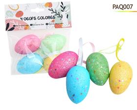 OEUFS X4  COLORES 6X4CM*