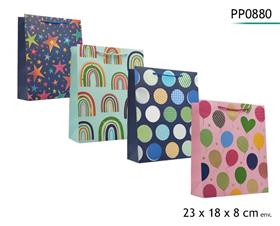 SAC CADEAU COULEURS 18X23X08
