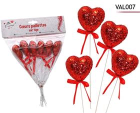 COEURS X6  PAILLETTES S/TIGE